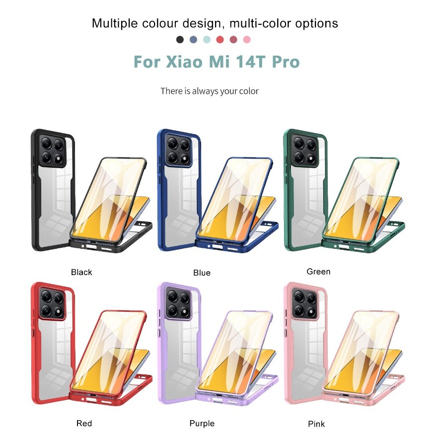 Tương Thích Cho Xiaomi 14T Xiaomi 14T Xiaomi 14T Pro Bao 360 Độ Hai Mặt Full Cover Protetcion Vỏ Điệ
