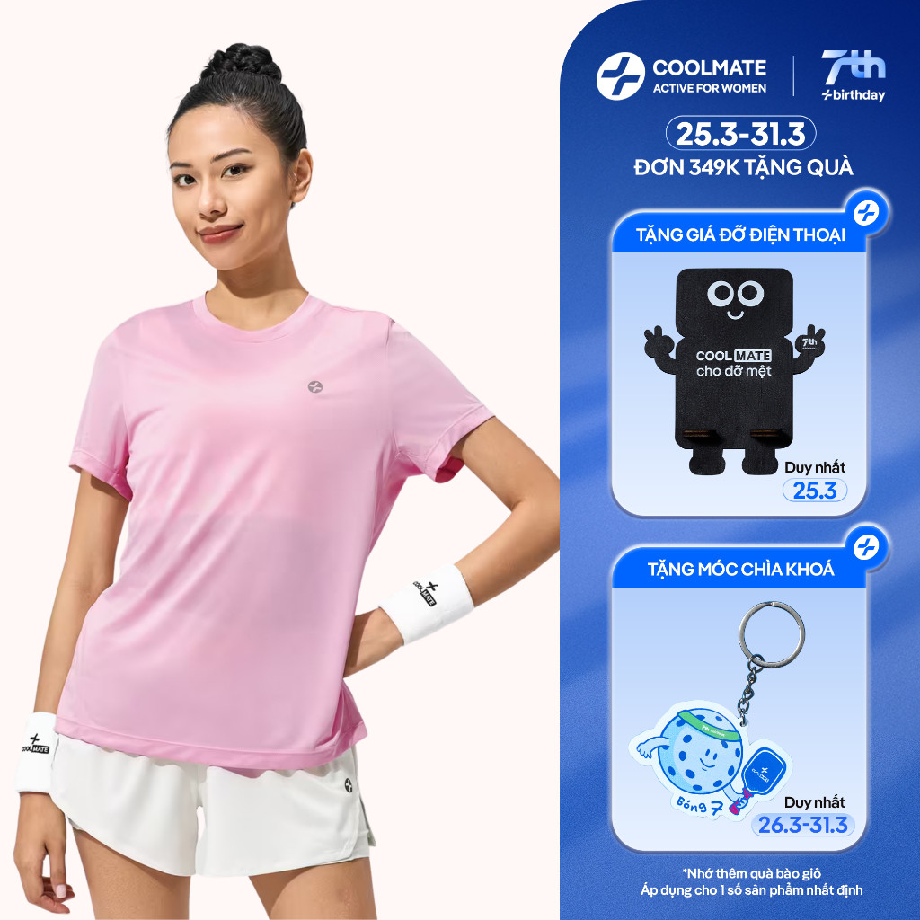 [ĐƠN 349K TẶNG QUÀ] Áo thun thể thao nữ chạy bộ Core Tee siêu nhẹ, thấm hút, nhanh khô - Coolmate Active For Women