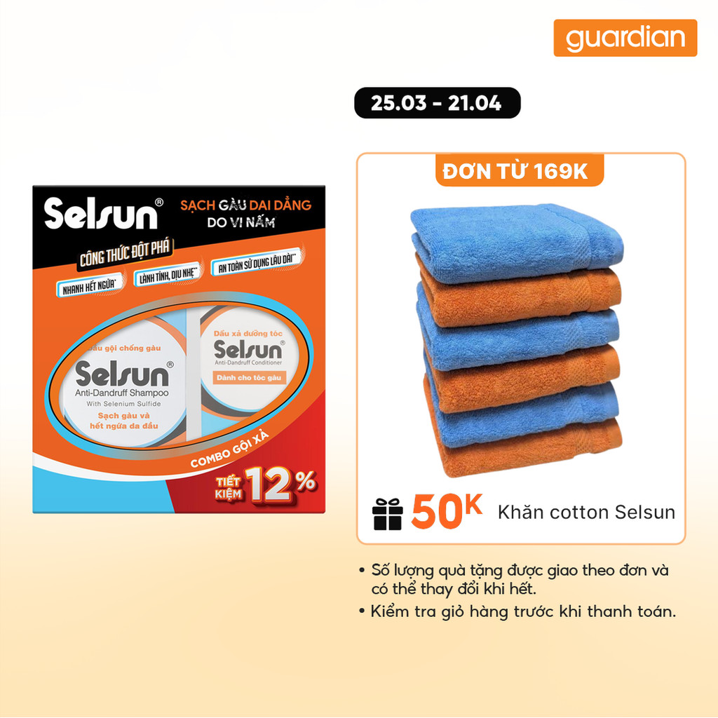 Bộ Sản Phẩm Selsun Hỗ Trợ Giảm Gàu (Dầu Gội 100ml + Dầu Xả 100ml)