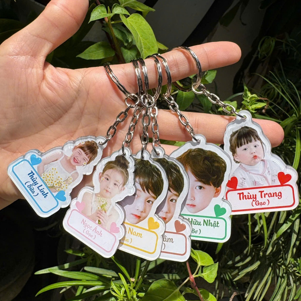 Móc cắt ghép ảnh bé yêu- quà tặng cho con- in ảnh theo yêu cầu- đa dạng mẫu- ghép chibi