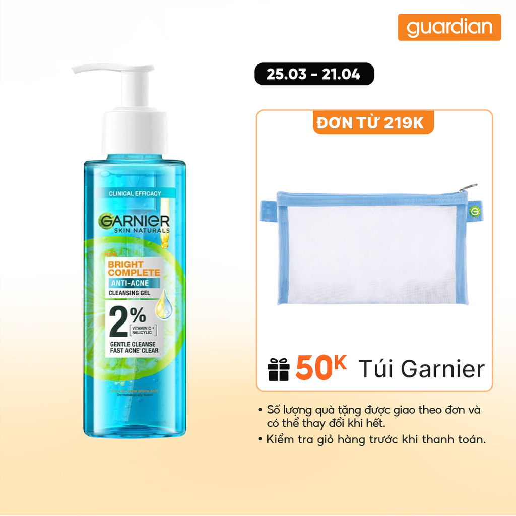Gel Rửa Mặt Garnier Sạch Thoáng Dịu Nhẹ Cho Da Dầu Mụn 120Ml