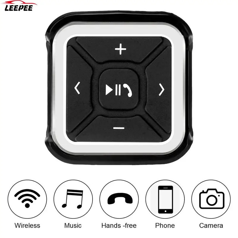 HL Cho Android IOS Không Dây Bluetooth Media Nút MP3 Máy Nghe Nhạc Ô Tô Vô Lăng Công Tắc Điều Khiển 
