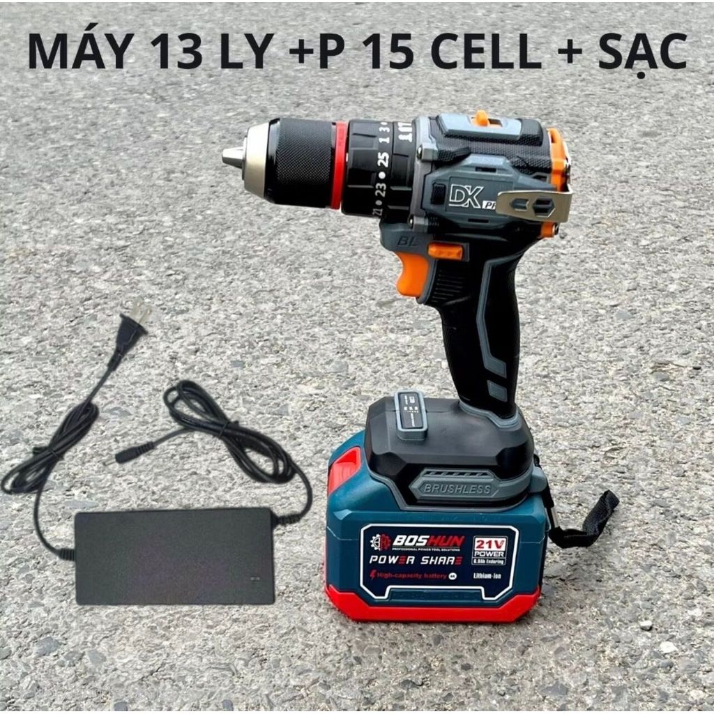 {HÀNG MỚI CÓ BÚA}Thân Máy Khoan DKPRO 10 ly, 13 ly Không Chổi Than Bọc Đuôi INOX