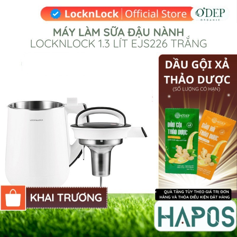 Máy làm sữa đậu nành LocknLock EJS226 1.3L 850W công nghệ gia nhiệt, chống tràn - Chính Hãng  - HAPO