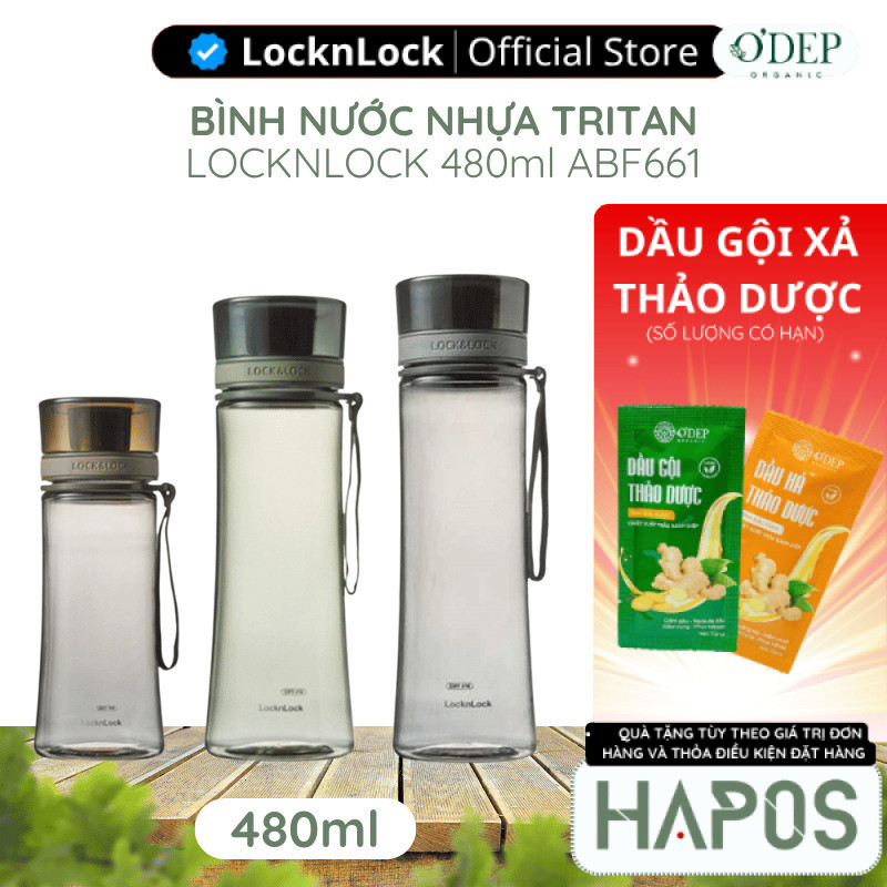 Bình nước nhựa LocknLock Tritan Spout Line  480ml Chính hãng ABF661 - HAPOS LBE