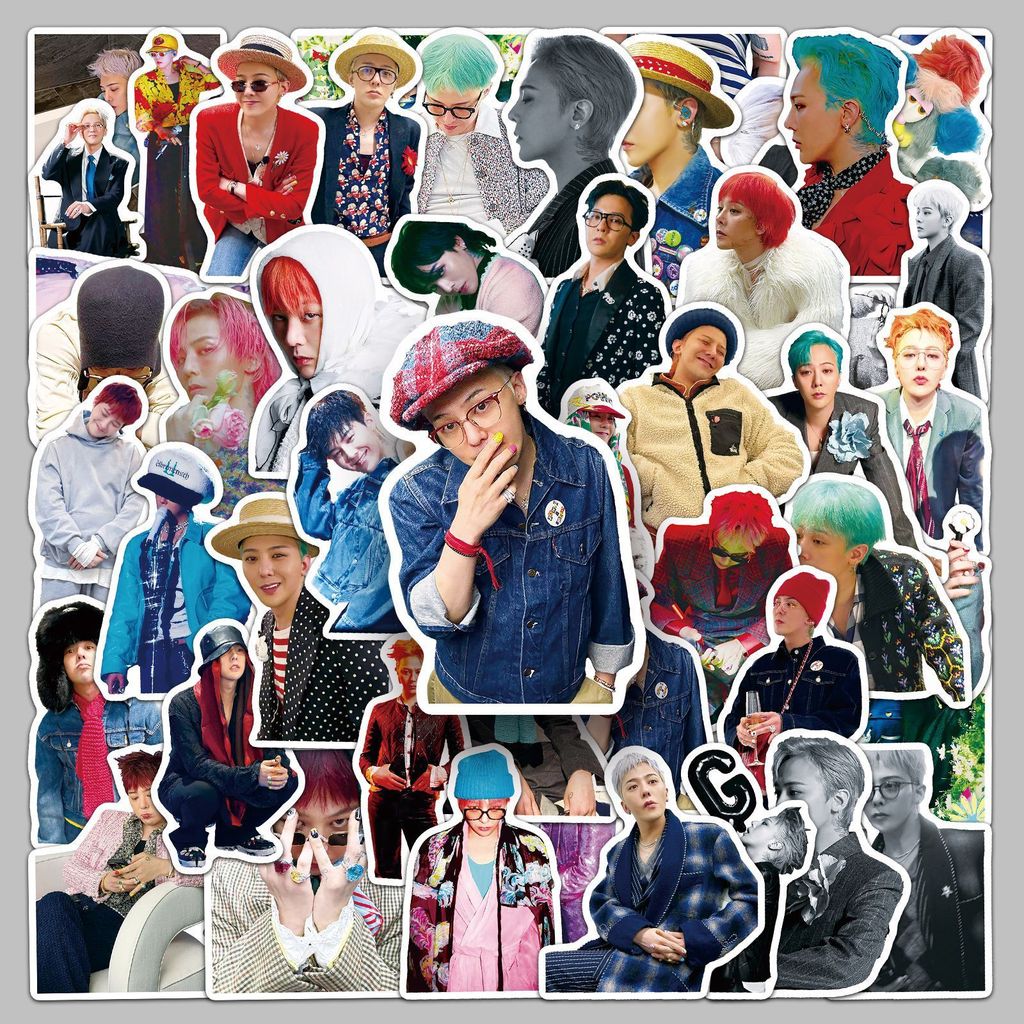 Bộ 50/100/200 Sticker G-Dragon BIGBANG Korean Star Có Keo Sẵn Chống Nước Bền Đẹp Dán Xe Máy Ốp Điện 
