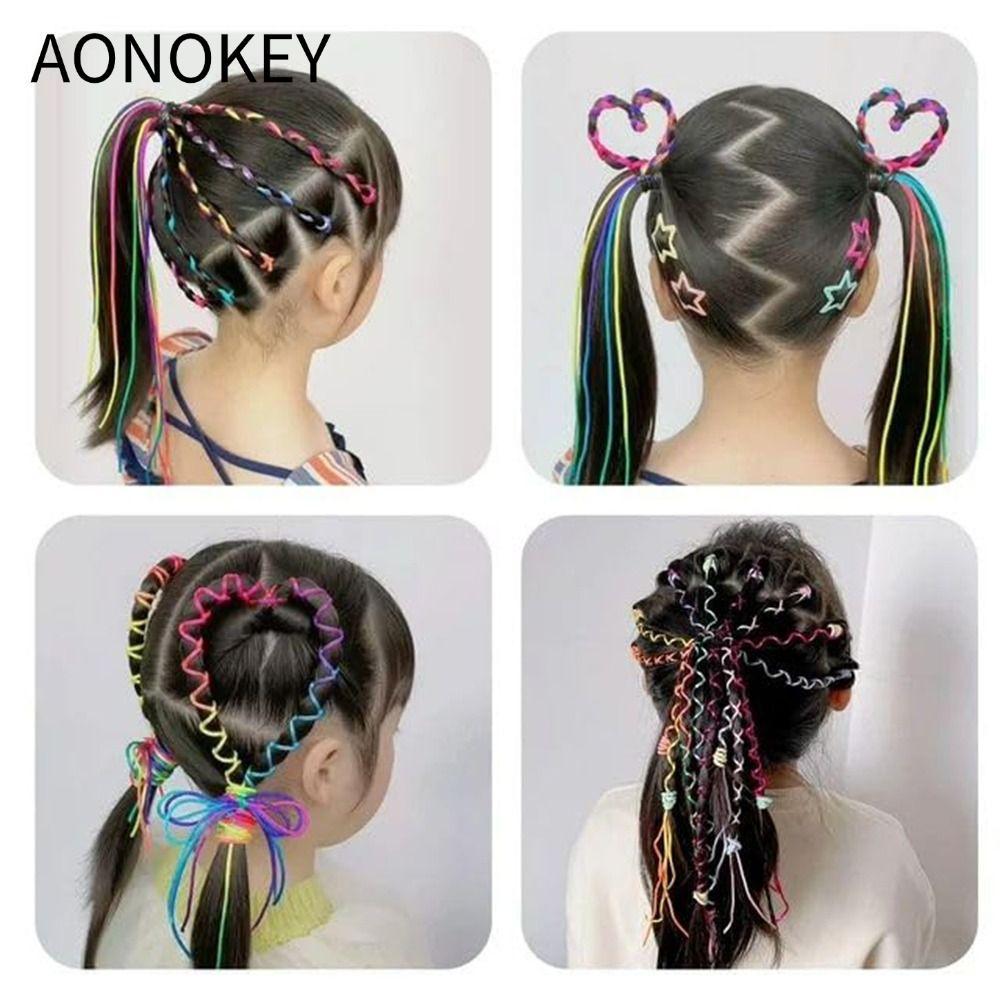 AONOKEY 16 / 24 / 32 Dây buộc tóc đầy màu sắc, Dây buộc tóc màu Gradient, Phụ kiện Dây buộc tóc Dây 