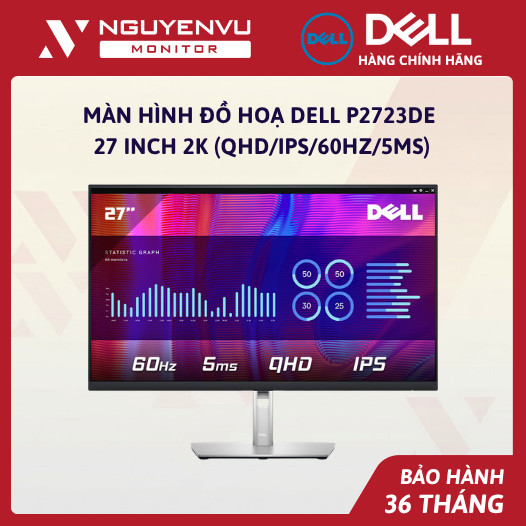 [Full Vat] Màn Hình Đồ Hoạ Dell P2723DE 27 Inch 2K (QHD/IPS/60Hz/5ms) - Bảo Hành 36 Tháng
