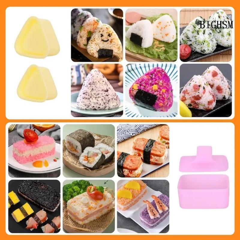 BIGHSM Onigiri Khuôn 6 Pa Musubi Press Mold Kit, 2 Musubi Maker, 2 muôi cơm, 2 bánh gạo hình tam giá