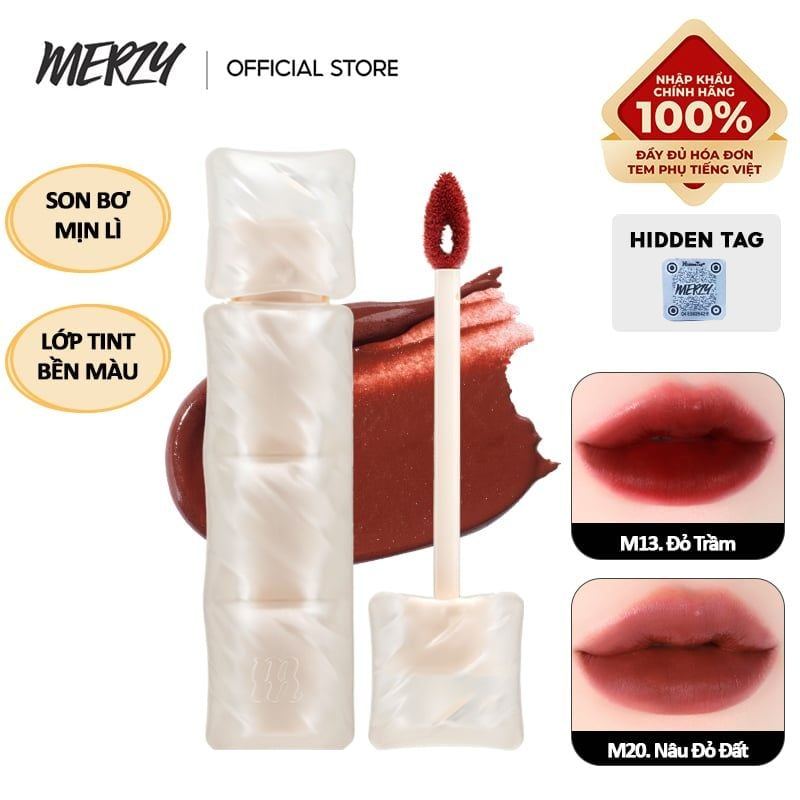 Son Phao Kem Lì Mềm Mịn Như Bơ, Lâu Trôi Merzy Puffer Mellow Tint 3.7g