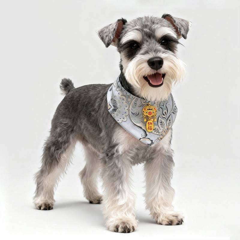 [Pet New Year Scarf] Pet New Year Chinese Tang Costume Scarf Dog Saliva Towel Cat Triangular Binder 