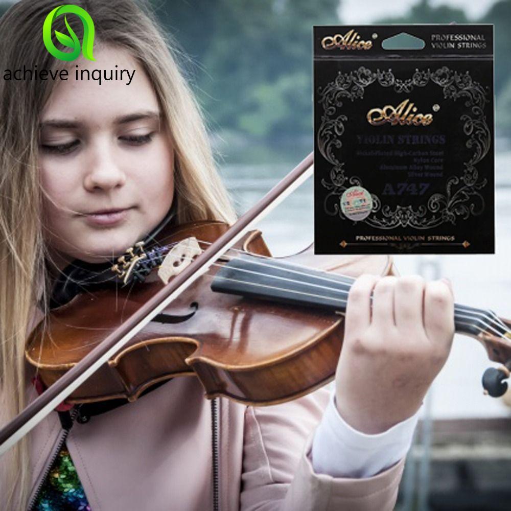 ACHIEVE YÊU THÍCH 1 Bộ Dây Đàn Violin a747, Nylon 1 / 8 1 / 4 1 / 2 3 / 4 4 / 4 Dây Đàn Violin, Nhạc