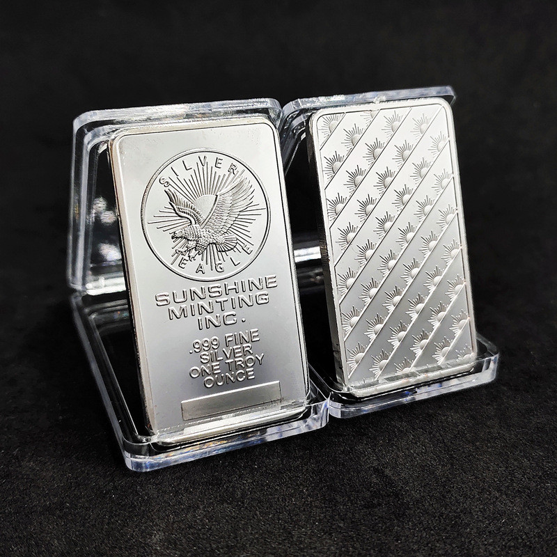 2024 American Eagle Nugget Thanh mạ bạc 1 oz Đồng xu kỷ niệm wish Vuông Bạc Nugget Coin 1.12 WE9S