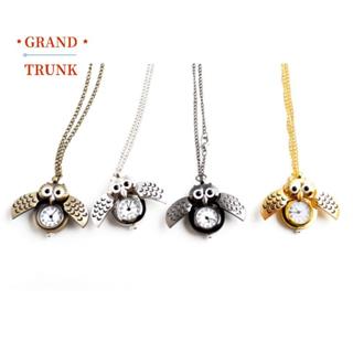 [GRAND-t] Thời Trang Vintage Nam Nữ Hợp Kim Retro Hình Cú Đồng Hồ Mặt Dây Chuyền Vòng Cổ Dài Dây Chuyền Đồng Hồ Quà Tặng Sinh Nhật