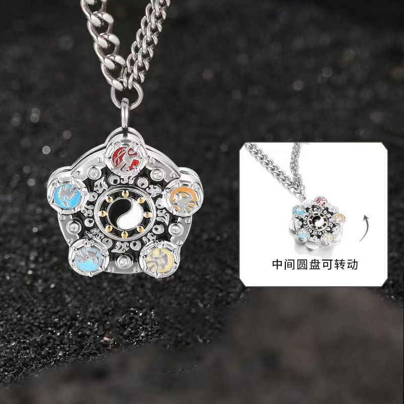 New Product#[Summer Hot Item]Armor Warrior Emperor Five Elements Armor Rotatable Pendant Necklace Me