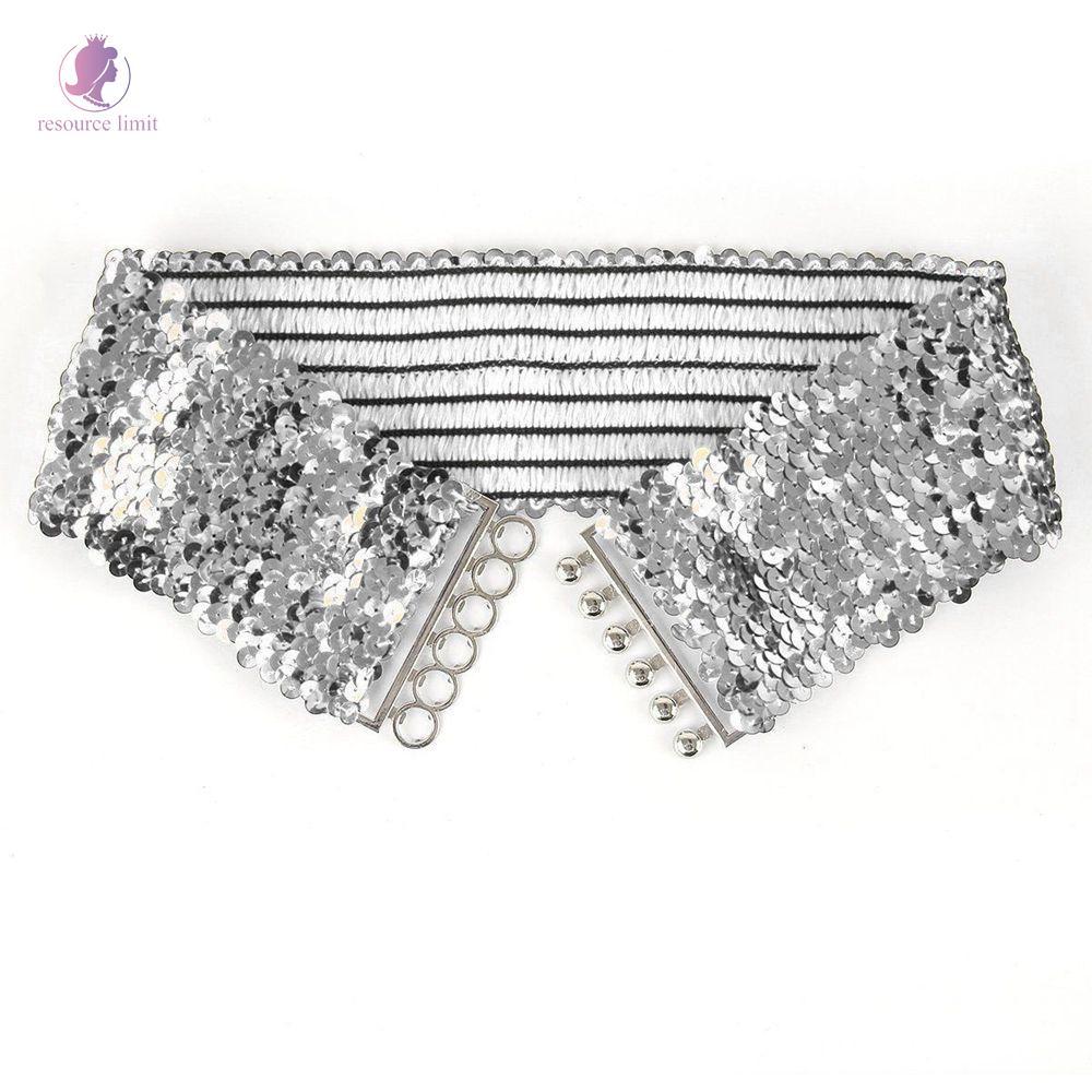 RESOURCE LIMIT Belt Khóa Corset bụng co giãn Sequin