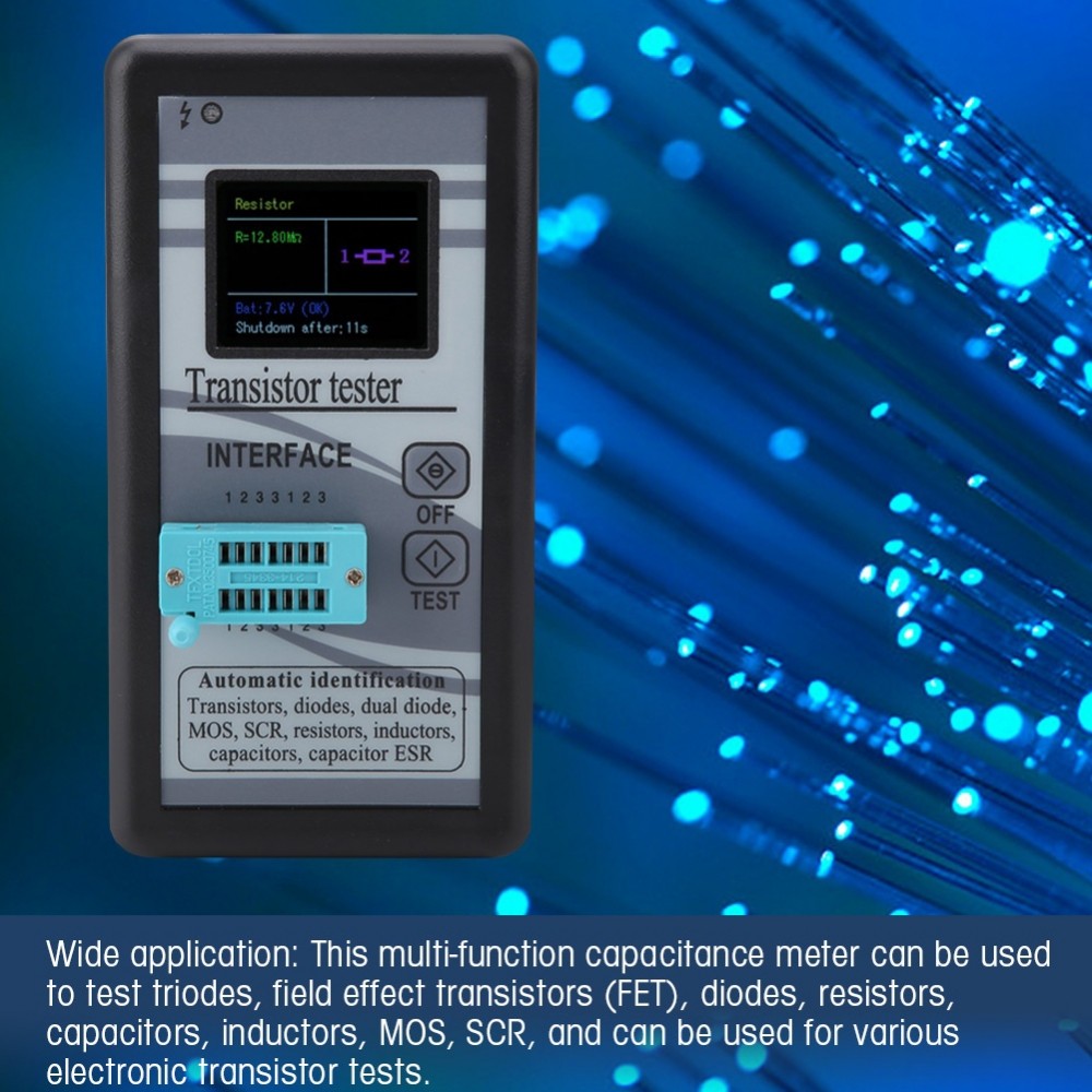 Transistor Tester 1.8 inch TFT Màu LCD Kháng 0.5Ω-50MΩ Điện tử DIY