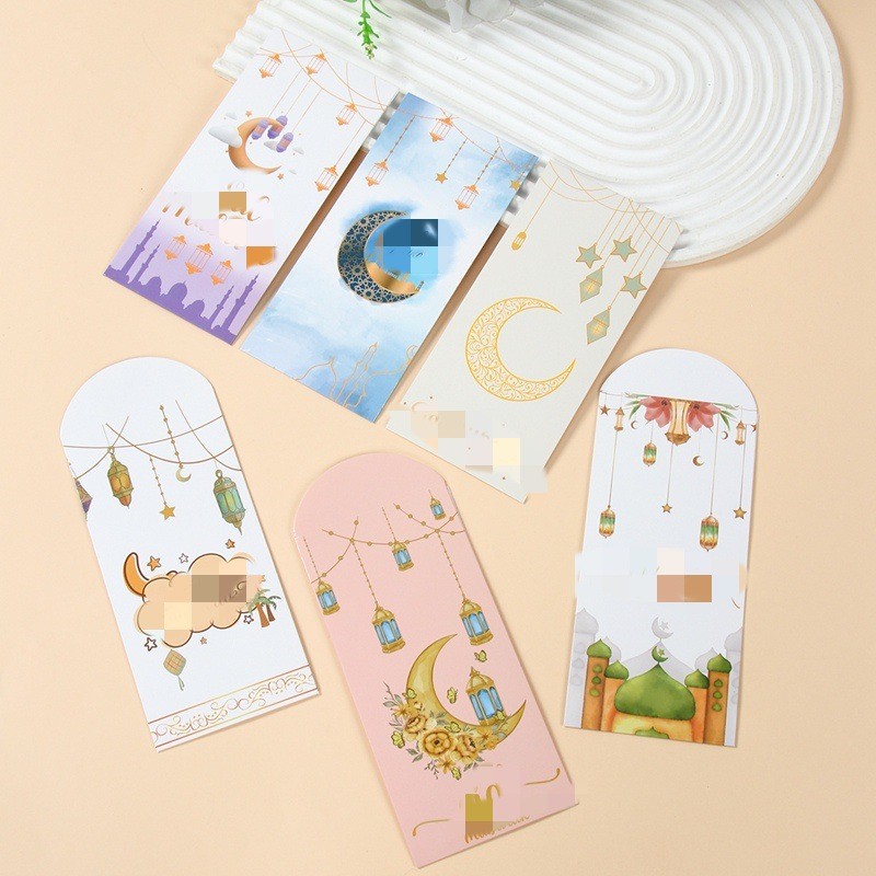 27 Chiếc Eid Mubarak Giấy Phong Bì Tiền Mặt Trăng Đầy Màu Sắc Thẻ Chữ Cái Eid Mubarak Ramadan Trang 