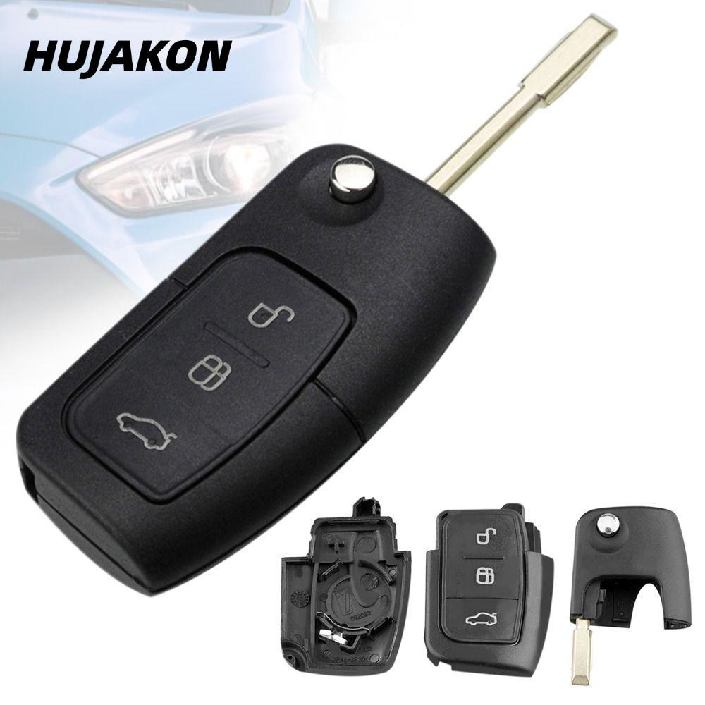 HUJAKON Remote Key Shell Phụ kiện ô tô HU101 FO21 Blade 3 nút Lật Ô Tô Chìa Khóa Cho Mondeo Galaxy