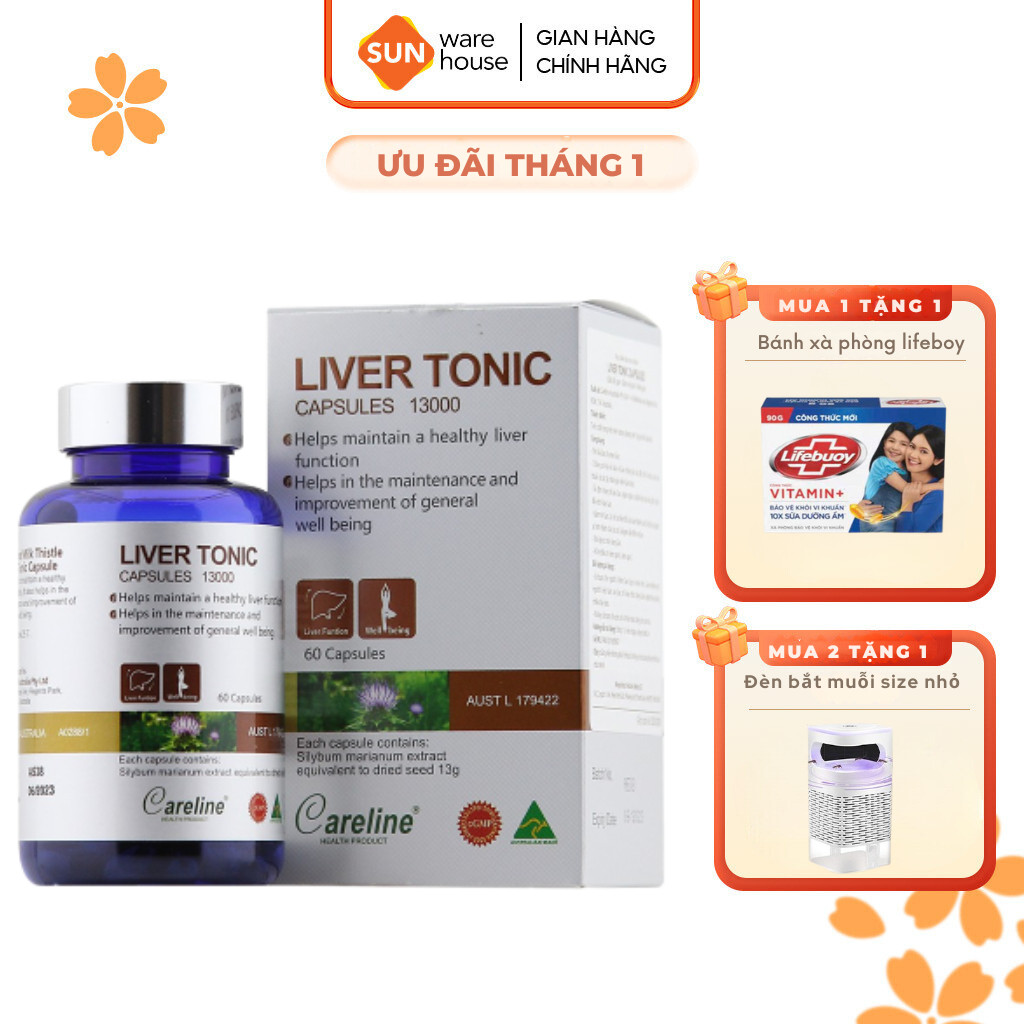Viên Uống Bảo Vệ Cải Thiện Chức Năng Gan CARELINE Liver Tonic 60 Viên