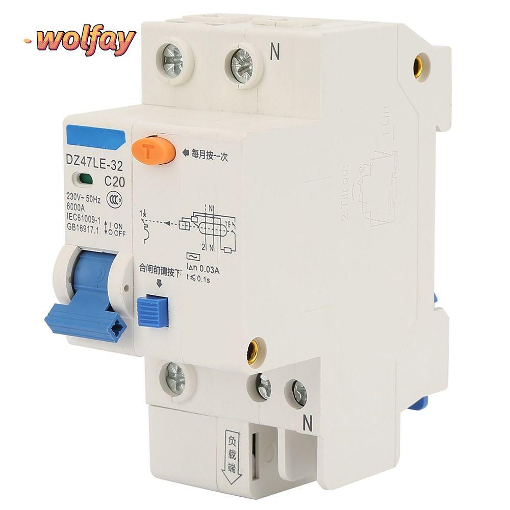 Bộ ngắt mạch bảo vệ WOLFAY, Bộ ngắt mạch DZ47LE-32 230V, RCCB 1P + N 16A / 20A / 32A DZ47LE-32 1P + 