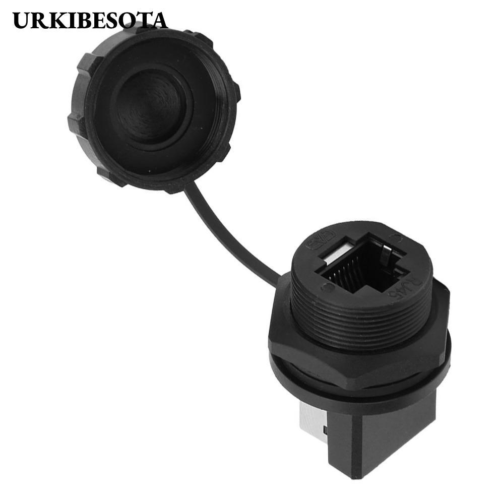 Bộ chuyển đổi RJ45 2 chiếc URKIBESOTA, RJ45-180° Đầu nối IP67 RJ45, Khớp nối chống nước bền bỉ Môi t