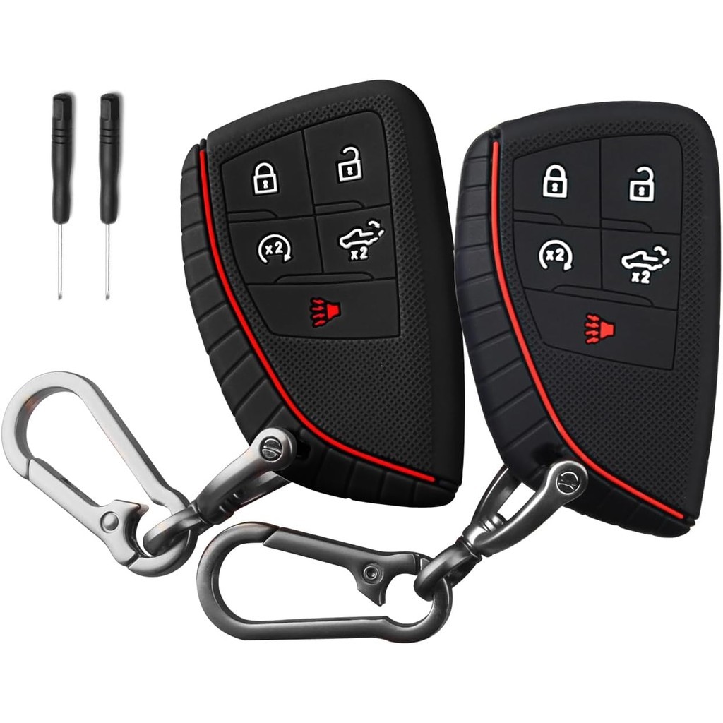 QBUC 2 Chiếc Chìa Khóa Fob Dành Cho Chevy, 5 Nút Silicon Cho GMC Key Fob Cover, Phù Hợp Cho 2022 202