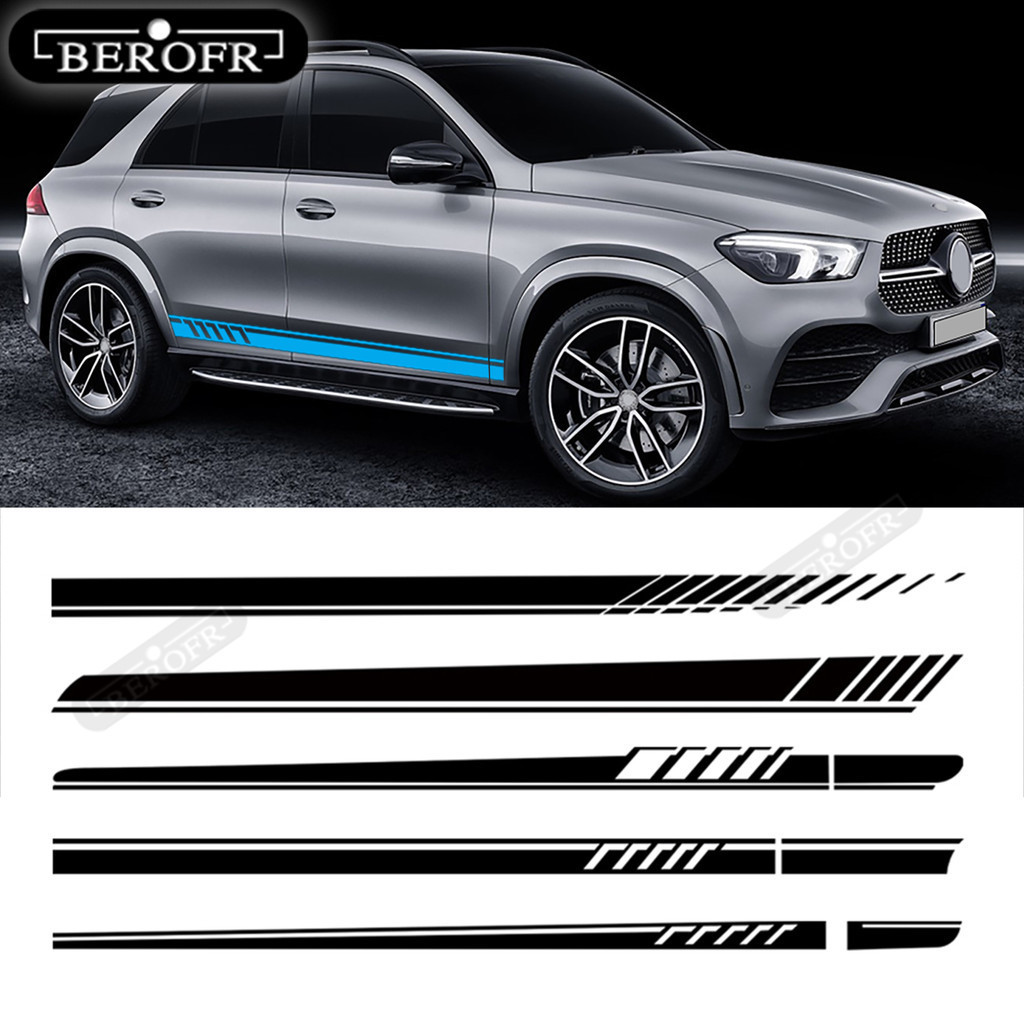 Cửa Ô Tô Bên Váy Sọc Miếng Dán Decal Cho Xe Mercedes Benz GLE GLK ML Class AMG W164 W166 GLE350 GLE4