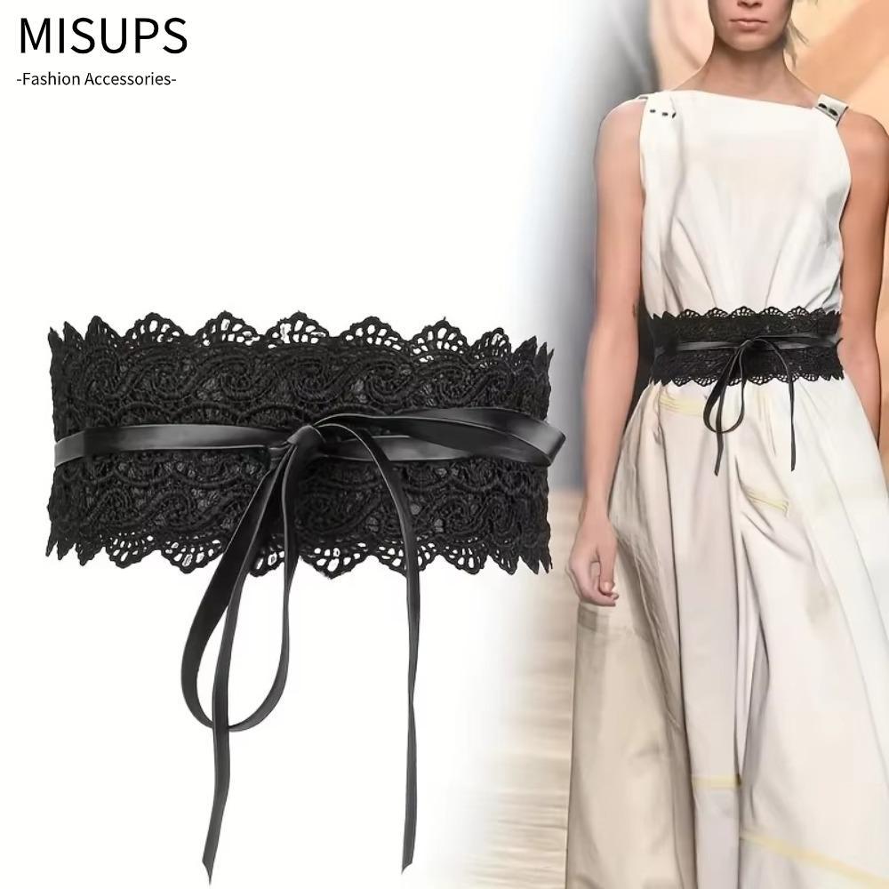 Thắt lưng MISUPS ren tự buộc mềm mại, style Boho, phù hợp với váy