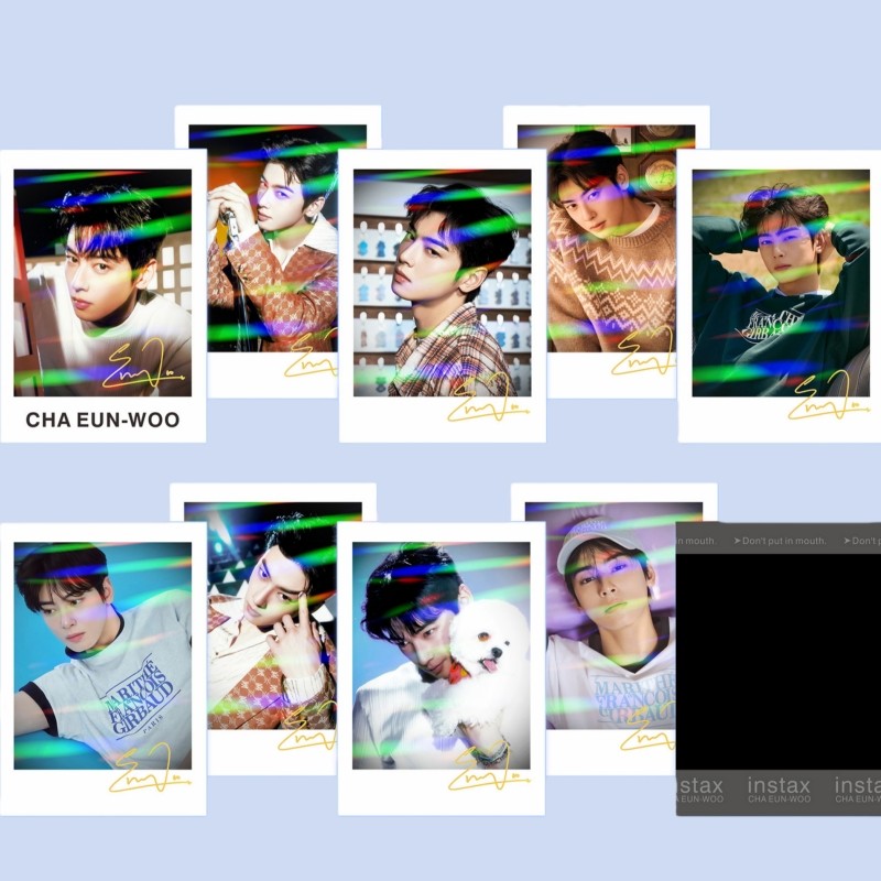 5-18 Chiếc Phim Truyền Hình Hàn Quốc Diễn Viên Cha EunWoo Laser Lomo Cards 9 Lưới Ảnh Bitch X Rich M