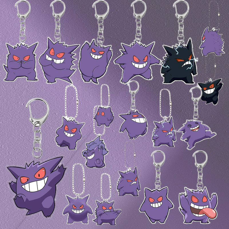 Anime Gengar Acrylic Keychain Pocket Monster Cartoon Kawaii Figure Creative Backpack Charm Pendant T