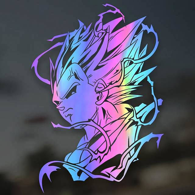 EOne Hollow Car Stickers Dragon Ball Sun Wukong Vegeta Super Saiyan Initiation Lightning Waterproof 