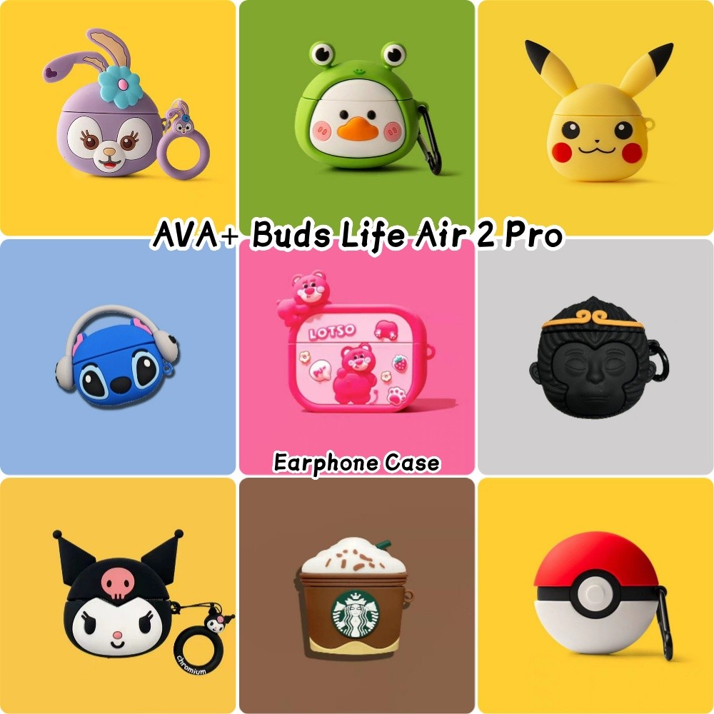 Dành cho AVA + Buds Life Air 2 Pro Vỏ silicon mềm Phim hoạt hình sáng tạo Vỏ tai nghe NO.5