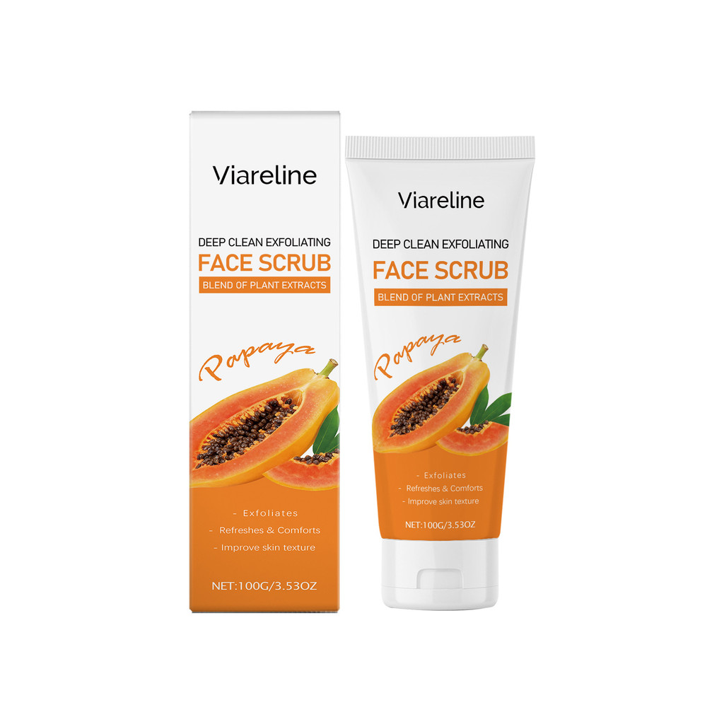 [Hàng có sẵn] VIARELINE VIARELINE Papaya Facial Scrub Gentle Cleaning Surface Cuticle Soft Care Wate