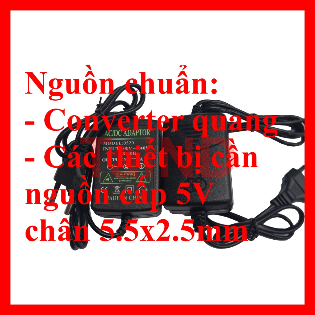 Nguồn converter quang 5V 2A, adapter 5V 2A chân 5.5x2.5mm
