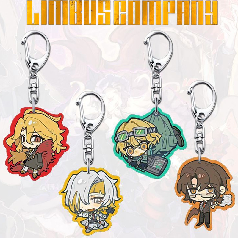 Game Limbus Company Gregor Faust Don quixote Sinclair Cosplay Keychain Kawaii Acrylic Keyring Key Ch