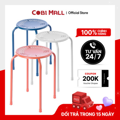 Combo 5 Ghế Đẩu Tròn Khung Thép Xếp Chồng, Chịu Lực Tốt – Cobi Home