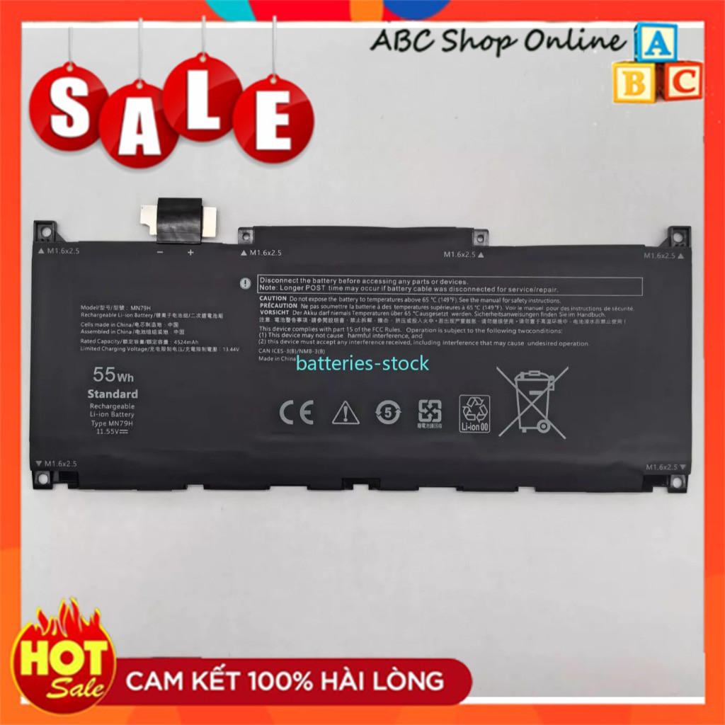 Pin Laptop Dell XPS 13 Plus 9320 XPS9320-7523BLK-PUS MN79H J7H5M 0J7H5M NXRKW 0NXRKW