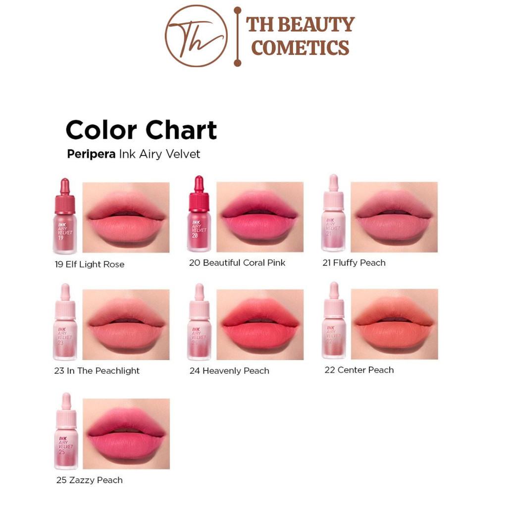 Son Kem Ink Velvet Peripera Tint Nude Peach 46 Màu Mới Nhất 22 24 25 30 40 41 45 TH beauty cosmetics
