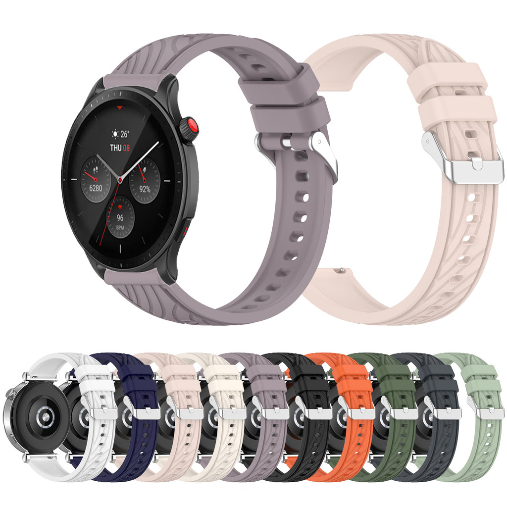 Dây đeo silicon 20mm 22mm cho Huami Amazfit GTR Mini GTR3 GTR4 Pro 42mm 47mm Bip5 GTR2 GTR GTR2E GTR