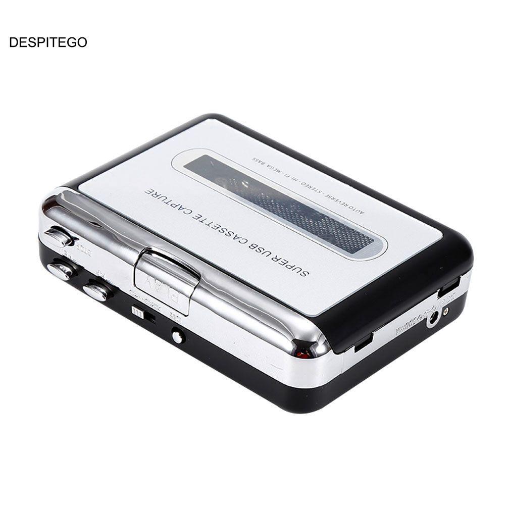 DESPITEGO Cassette Capture Radio Player Âm thanh di động Băng USB Cassette Ghi Âm thanh Máy nghe nhạ