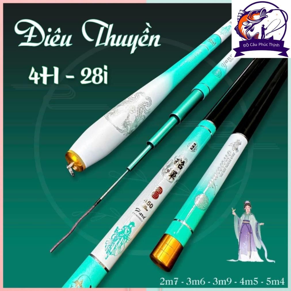 "Cần Câu Tay Điêu Thuyền Độ Cứng 4H Chuyên Dụng Câu Cá Rô, Diếc - Tặng Kèm Ngọn Phụ