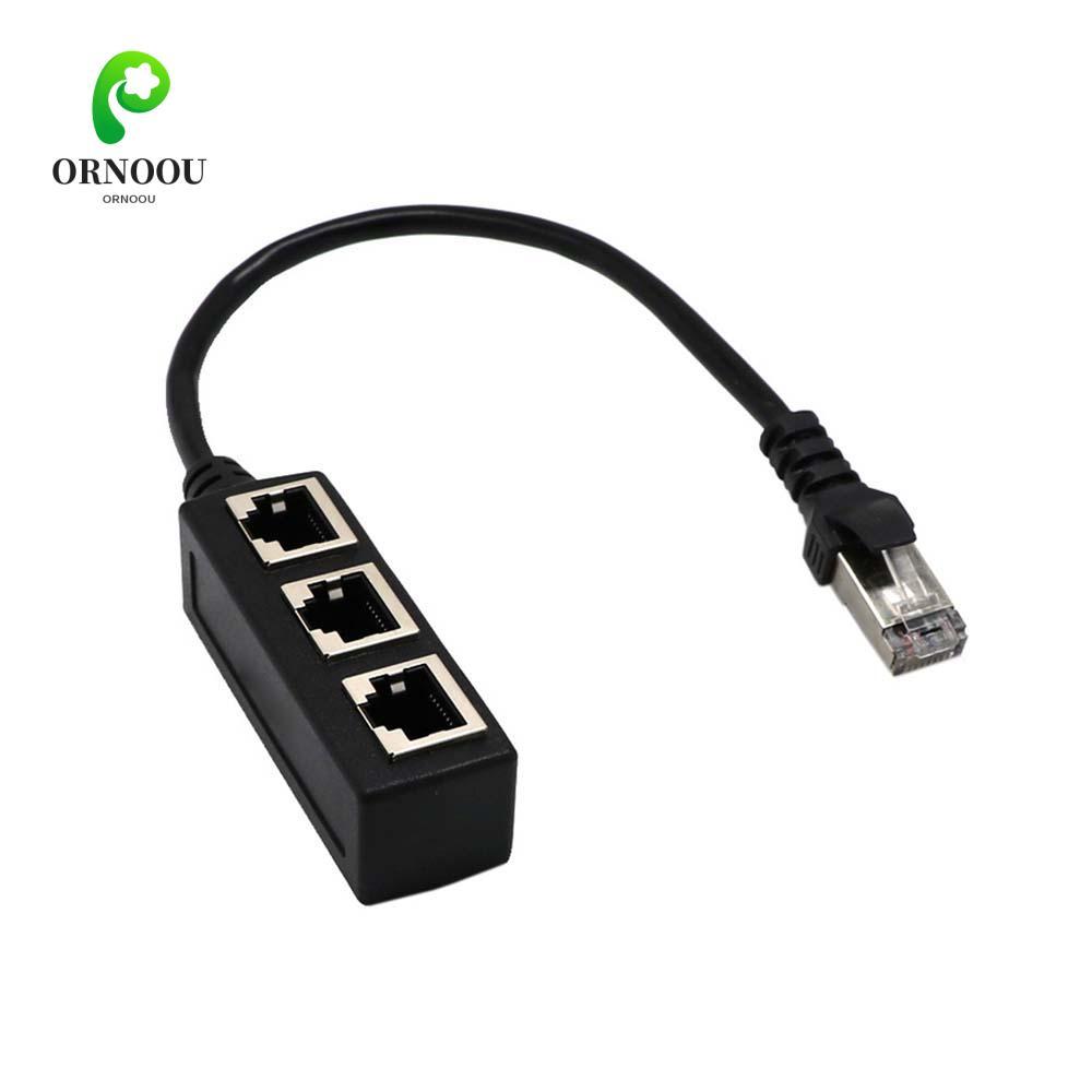 ORNOOU Rj45 Adapter Cáp Kết Nối Nam Sang Nữ 3 Cổng RJ45 Bộ Định Tuyến Có Dây Hub Cổng Chia