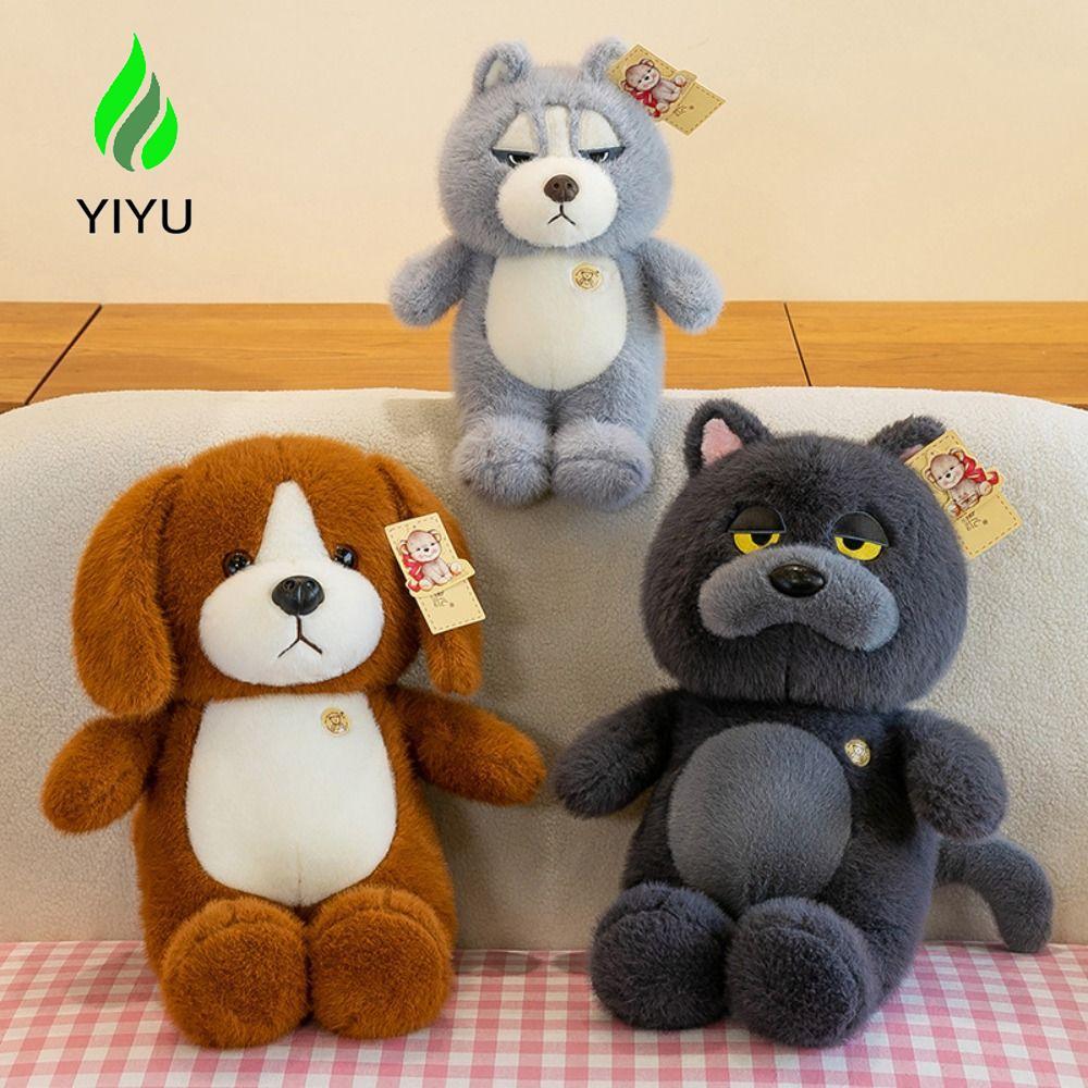YIYU Búp bê nhồi bông sói xám YIYU, Đồ chơi nhồi bông cho chó lười biếng bụng lớn, Đồ chơi Raccon sa