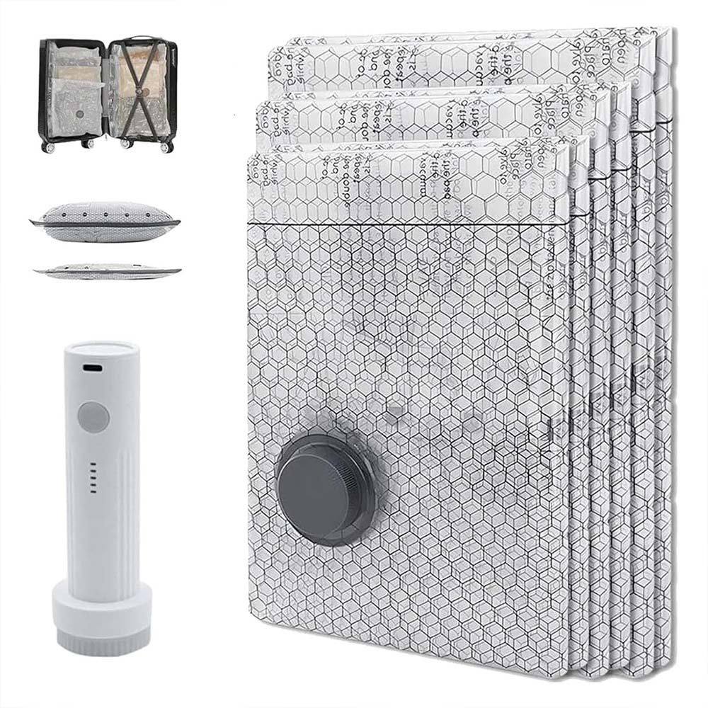 Vacuum Bags for Travel with Rechargeable Electric Pump, Storage Bags Vacuum Sealed