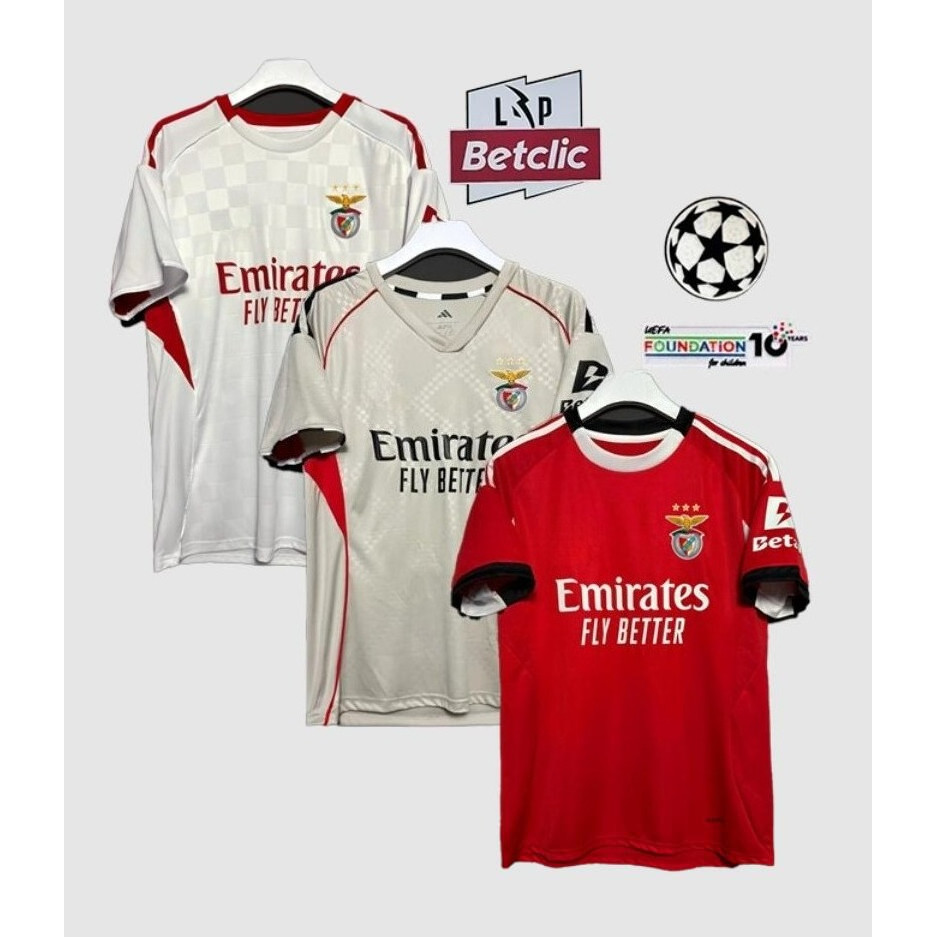 Áo bóng đá nam Benfica 25/26 season - Home và Away, Size S-2XL