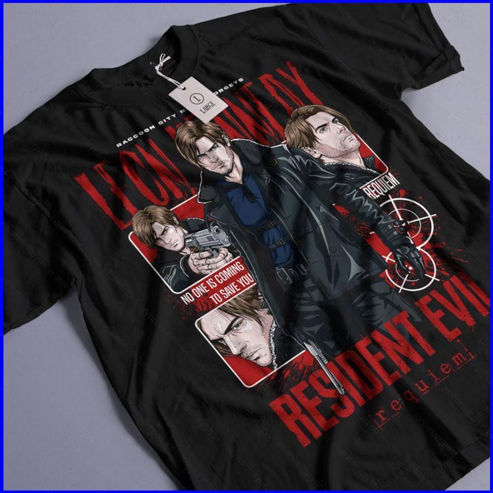 Áo Thun Cotton Dày In Hình Leon S. Kennedy Resident Evil