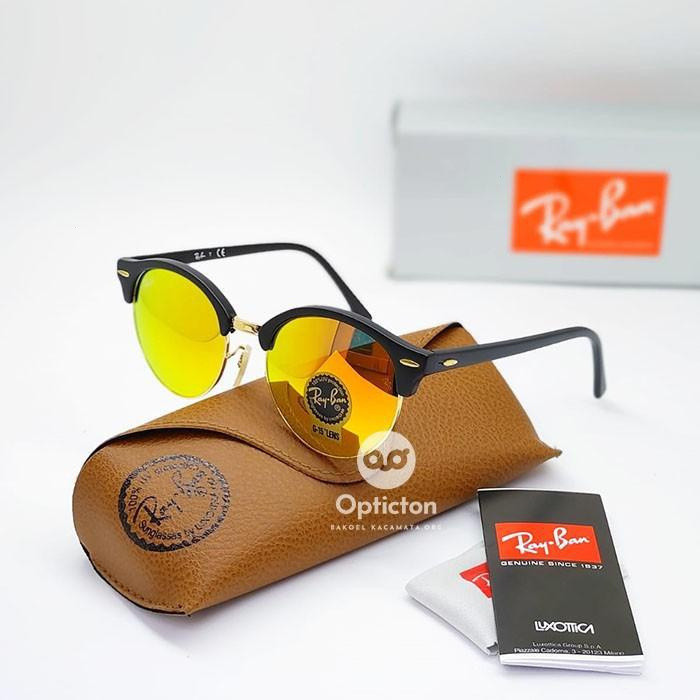 Kính mát Rayban Club Hegemony tròn màu đen, lens Fire