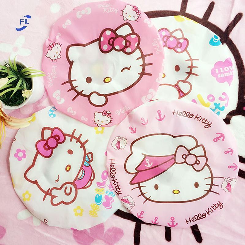 FIL Sanrio Hello Kitty Thiêned Mũ tắm lớn dành cho người lớn Melody Wash Care Cap Mũ tắm Mũ chống nư