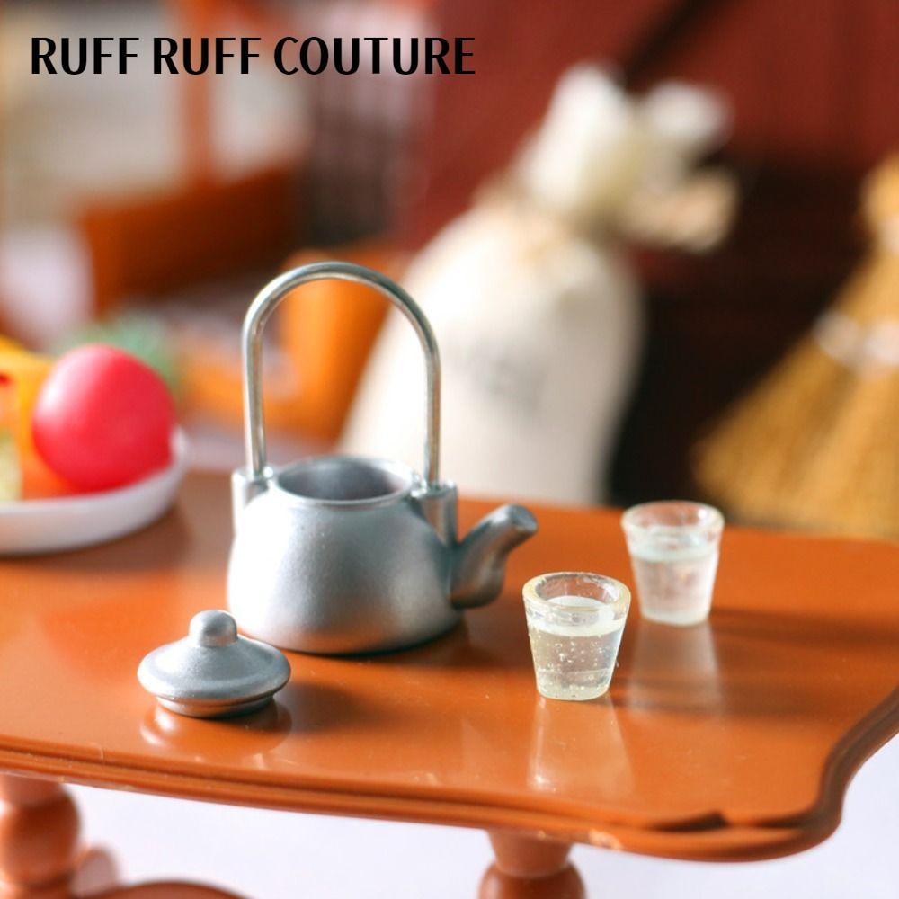 RUFF RUFF COOUTURE Cốc ấm đun nước kiểu cũ, Phụ kiện thu nhỏ nhà búp bê Mini 1 / 12, Ấm đun nước mô 